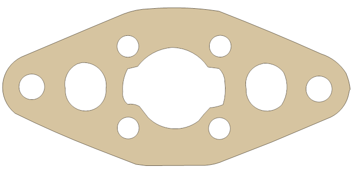 Sea-Doo Exhaust Valve gasket outline, OEM 290931540, A material