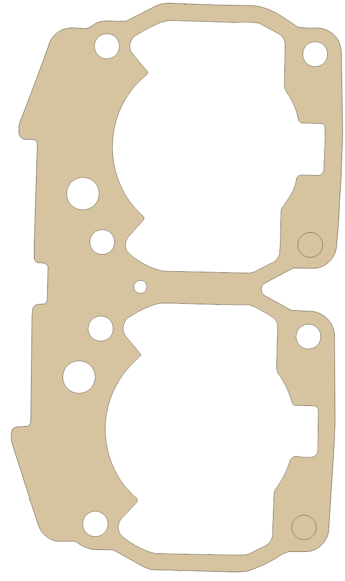 Sea-Doo Base Gasket D material gasket outline, OEM 290931461-D, D material