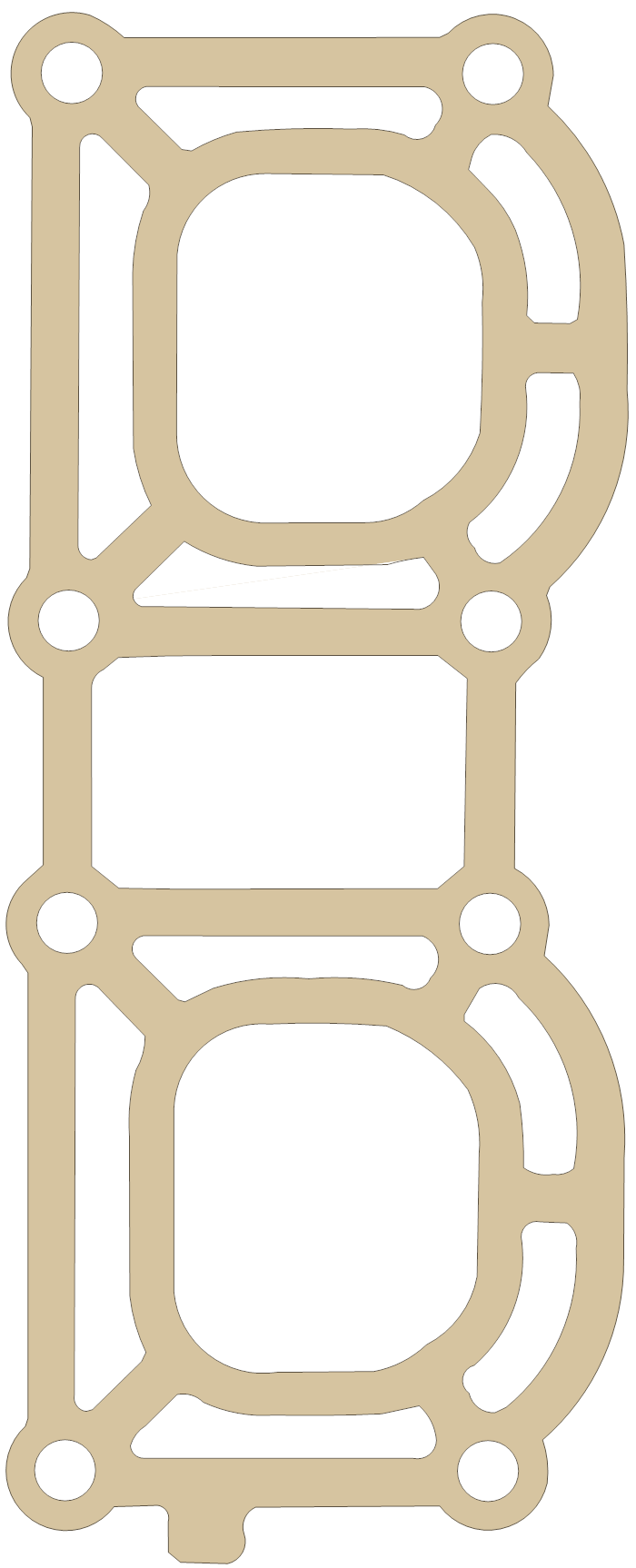 Yamaha Exhaust Pipe gasket outline, OEM 61X-14613-A0, B material