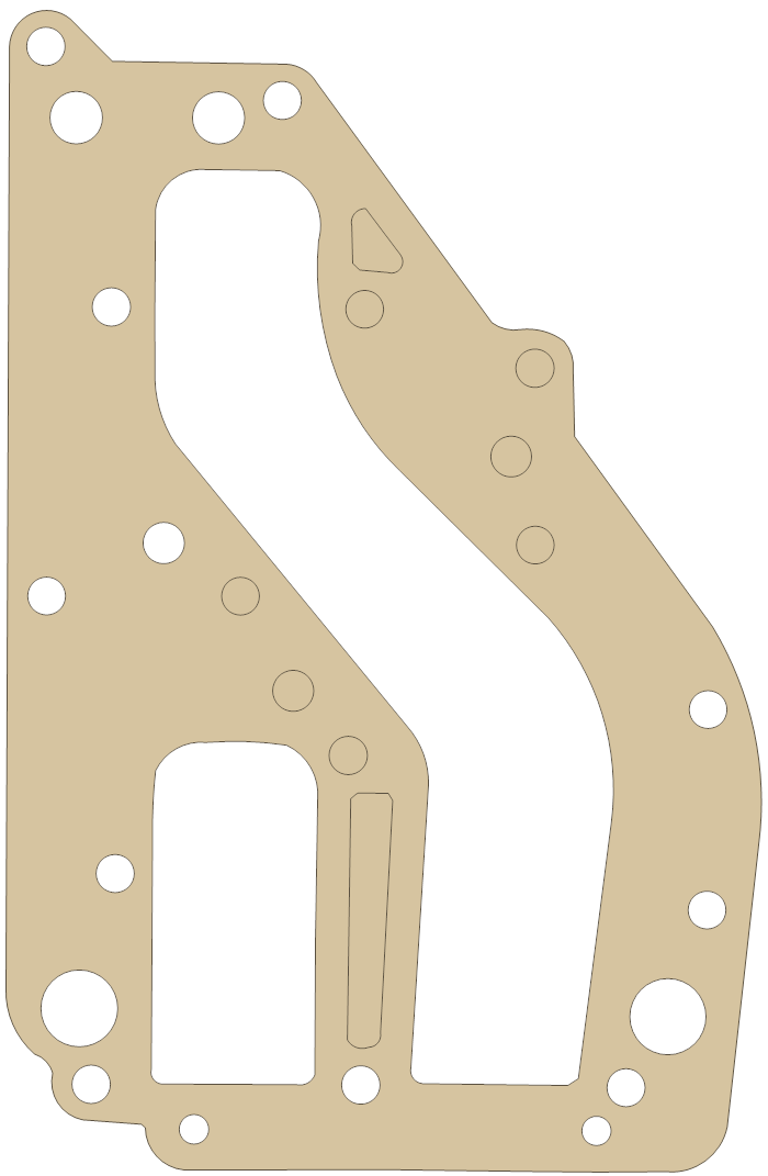 Yamaha WR500 Exhaust Inn gasket outline