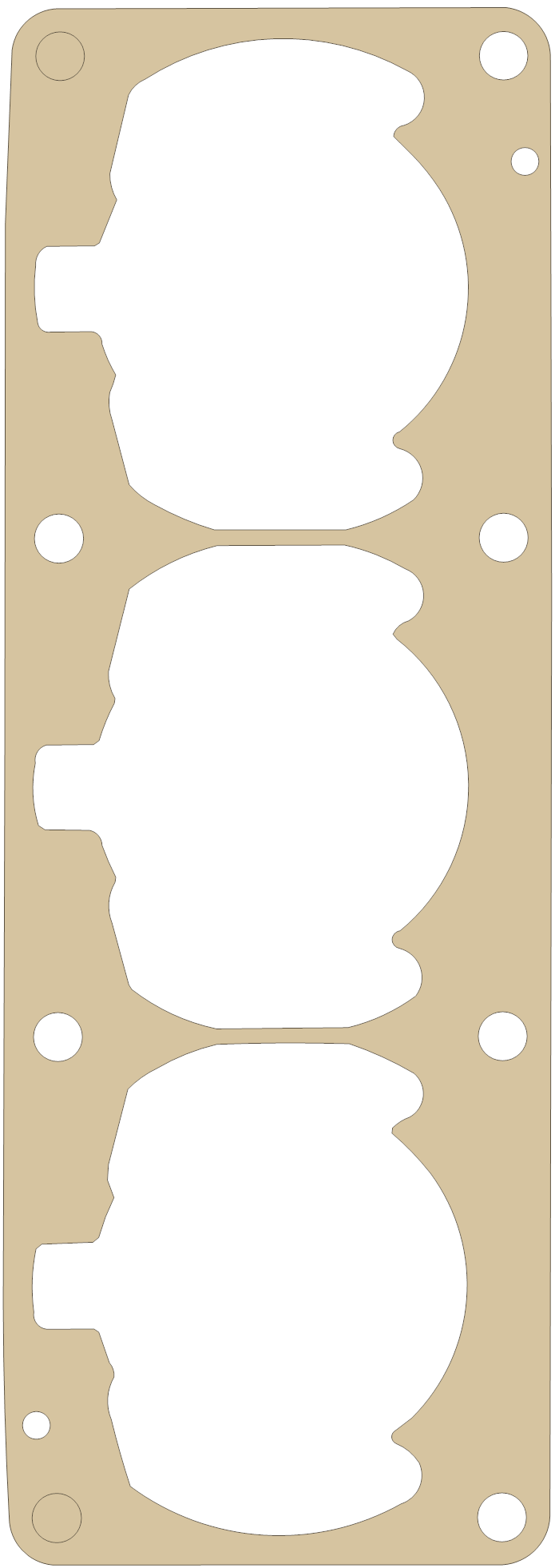 Yamaha Cylinder gasket outline, OEM 63M-11351-01, A material