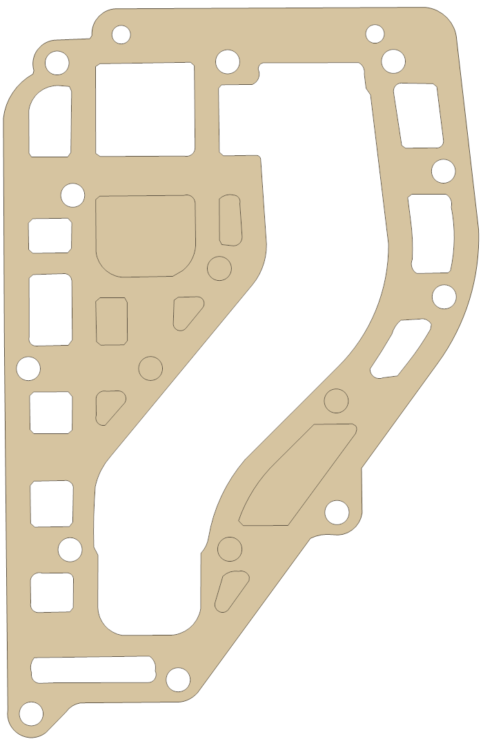 Yamaha Exhaust Out gasket outline, OEM 6K8-41124-A1, B material