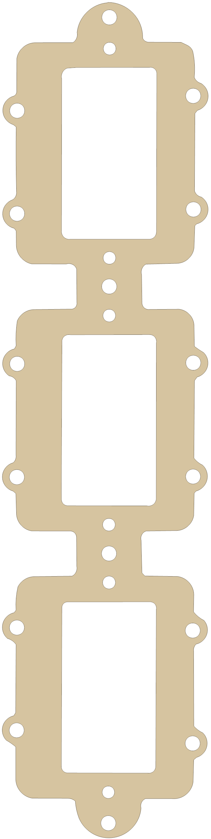 Yamaha 65U-13566-00 gasket outline, OEM 65U-13566-00, A material