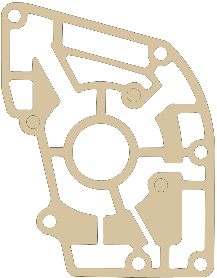 Yamaha Silencer gasket outline, OEM 6K8-14755-A1, B material