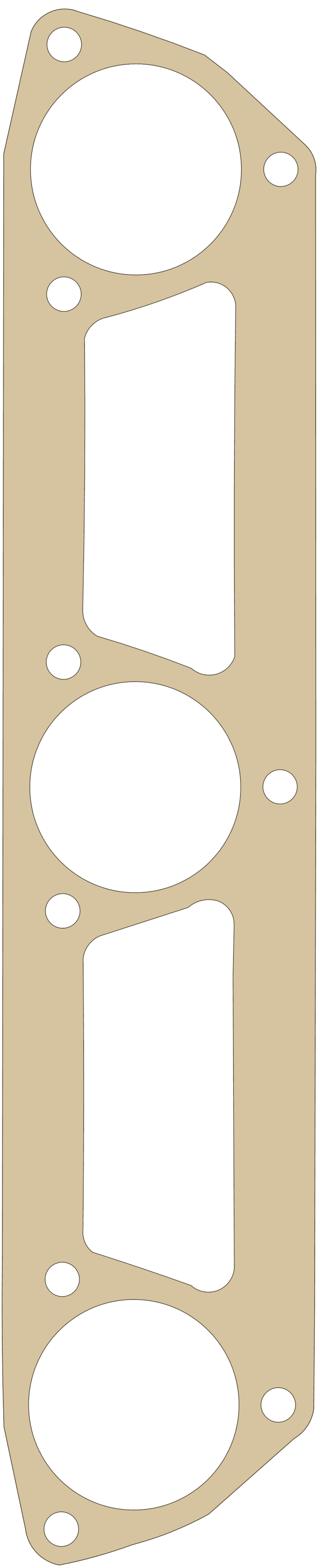 Yamaha Air Cooler Cover 1 gasket outline, OEM 63M-13674-00, A material