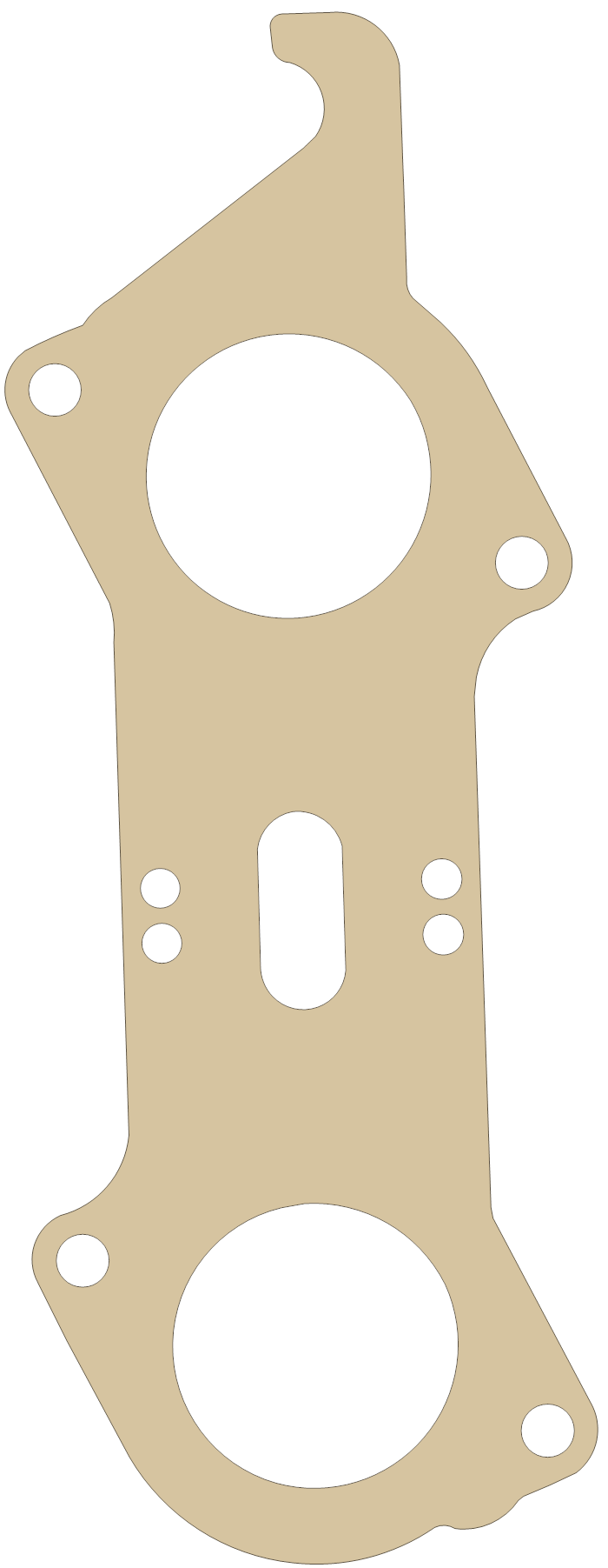 Yamaha Manifold gasket outline, OEM 66E-13556-00, A material