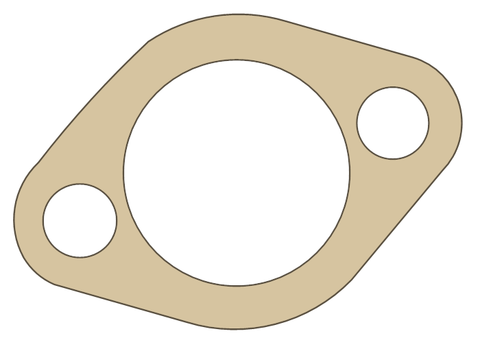 Yamaha Pump Case gasket outline, OEM 6R8-13116-A0, A material