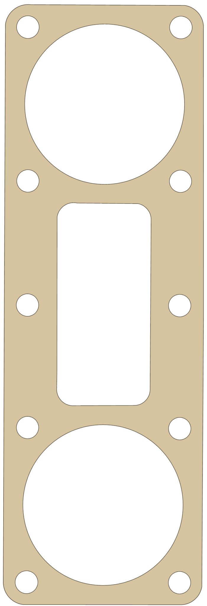 Yamaha Air Cooler Cover gasket outline, OEM 64X-13674-00, A material