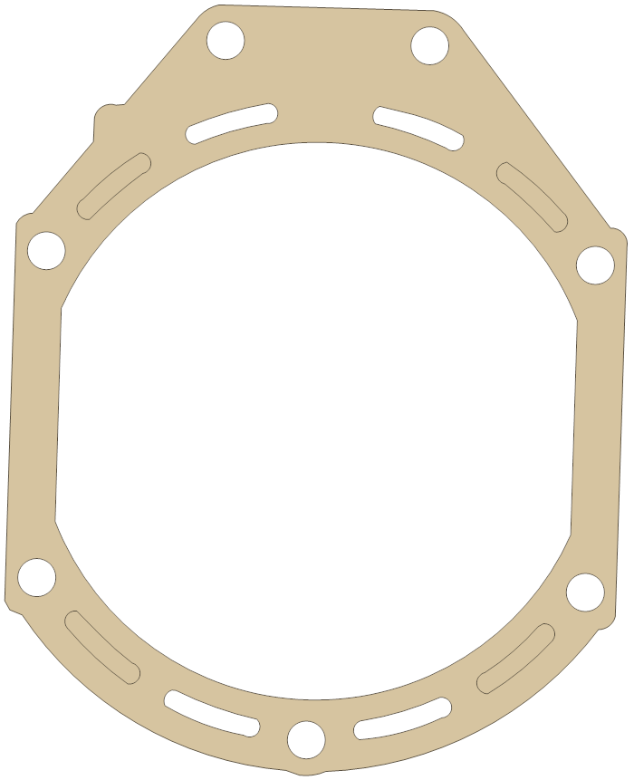 Yamaha GP760Y Exhaust Outer gasket outline
