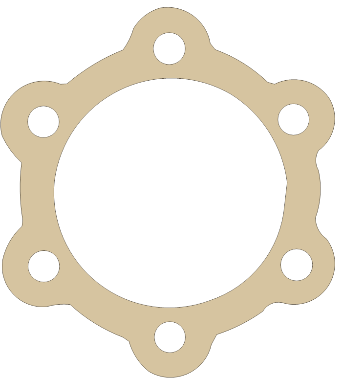 Bultaco Main Seal Plate gasket outline, OEM K100-028A, B material