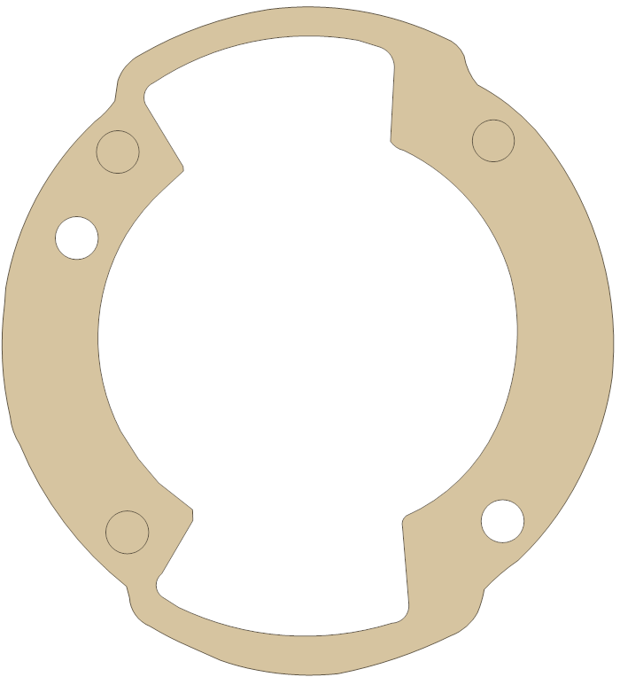 Bultaco Base gasket outline, OEM 11210-025A, B material