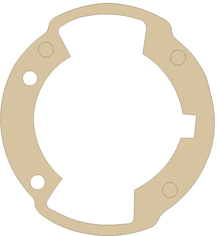 Bultaco Base gasket outline, OEM 19310-025A, B material