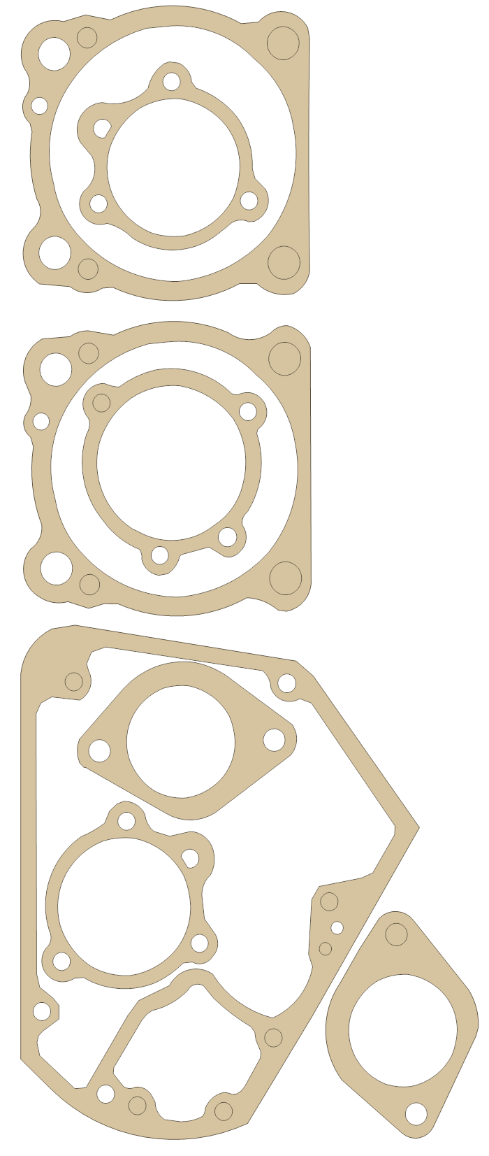 -Mini Sets Mini-Gaskets Harley Davidson Evo Set gasket outline