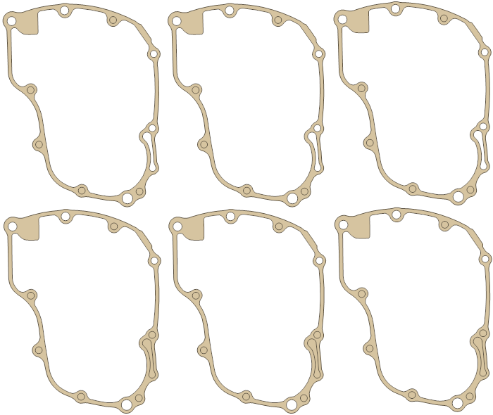 Honda CRF450R Left Cover Set-6 gasket outline