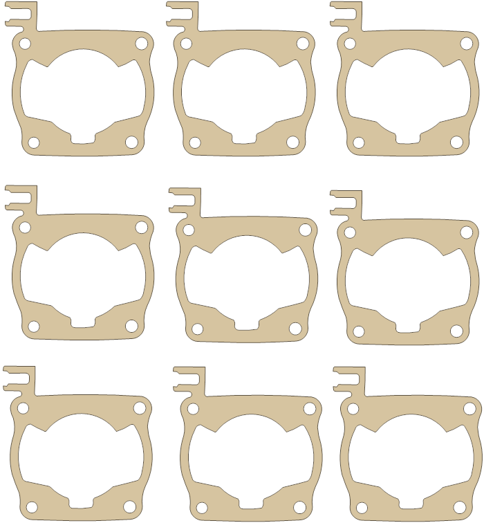 Honda CR125R Cylinder Base Set Mtl T gasket outline