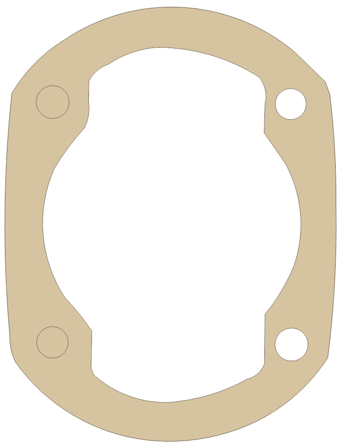 King Cobra Cylinder Base gasket outline, OEM Cylinder Base, D material