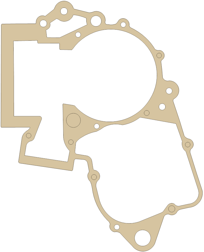 Gas Gas 300cc Center Crankcase gasket outline