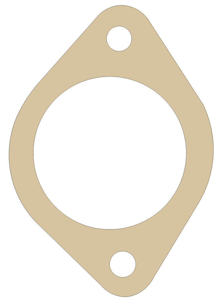 Water Outlet FelPro Part Numbers 25585 gasket outline