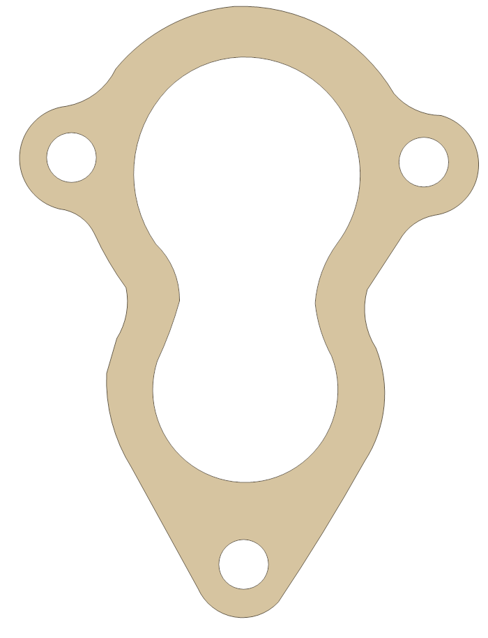 Water Outlet FelPro Part Numbers 35091 gasket outline