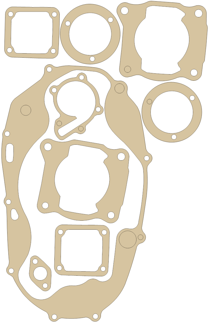 Yamaha  SET A-1 gasket outline, OEM Separate Base Gasket, A material