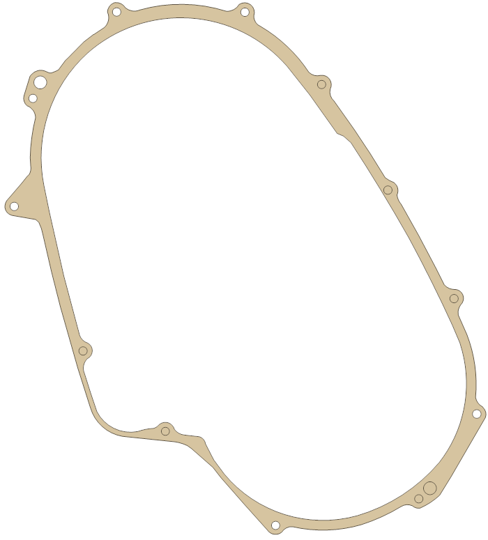 Yamaha Crankcase Cover 3 gasket outline, OEM 4WV-15462-00, A material