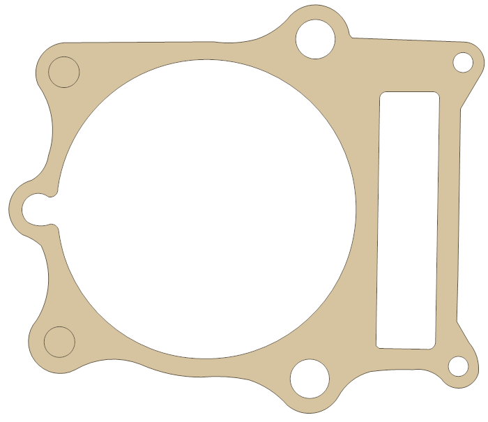 Yamaha Cylinder Base gasket outline, OEM 34K-11351-00, A material