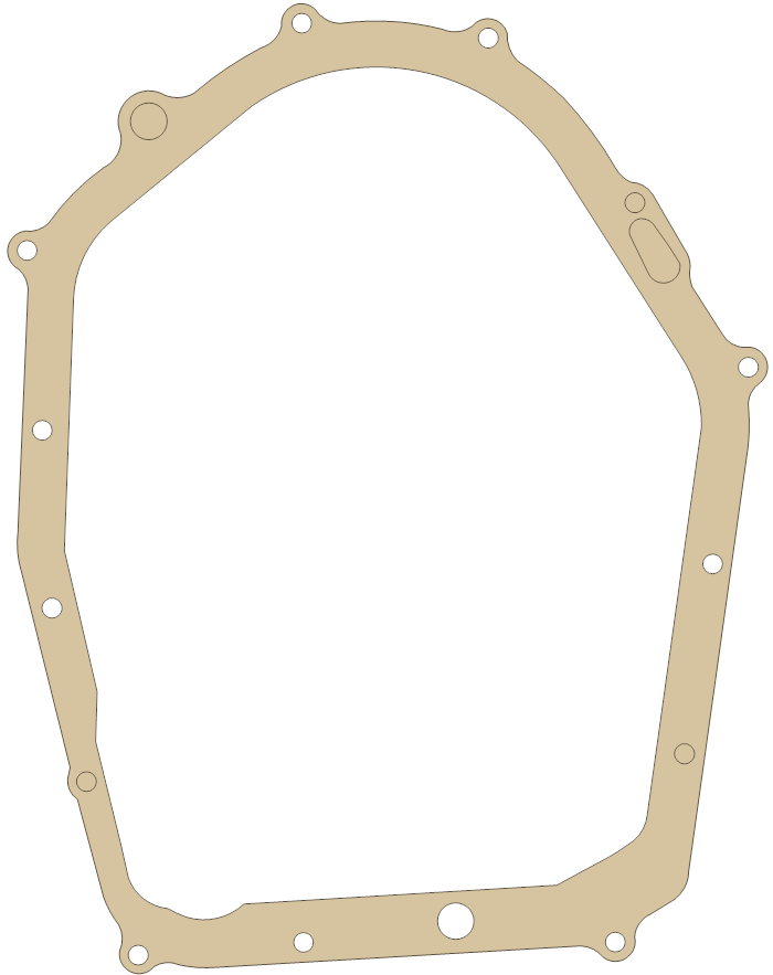 Yamaha YFM350U Cover 2 gasket outline