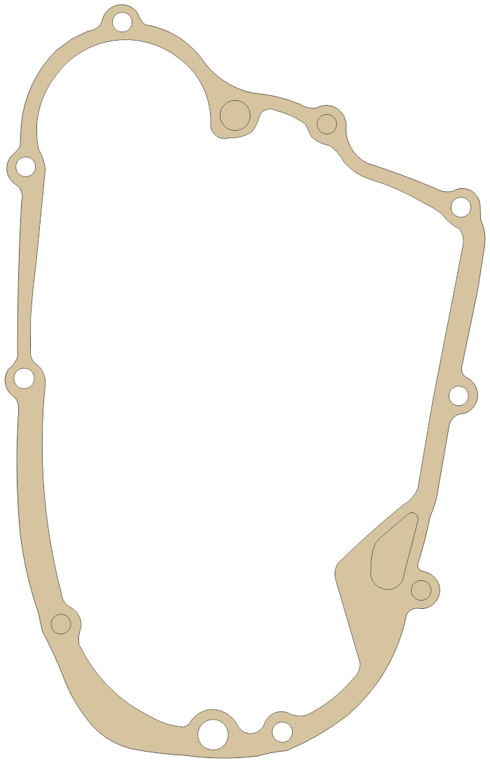 Yamaha RT180 Crankcase Cover 1 gasket outline