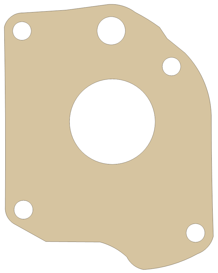 Yamaha Breather Cover 2 gasket outline, OEM 4BB-15467-00, A material