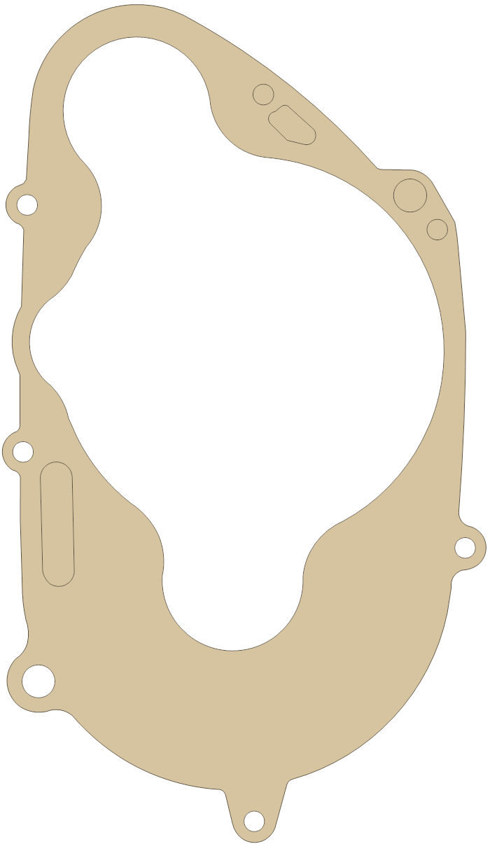 Yamaha Crankcase Cover gasket outline, OEM 4AW-15451-00, A material