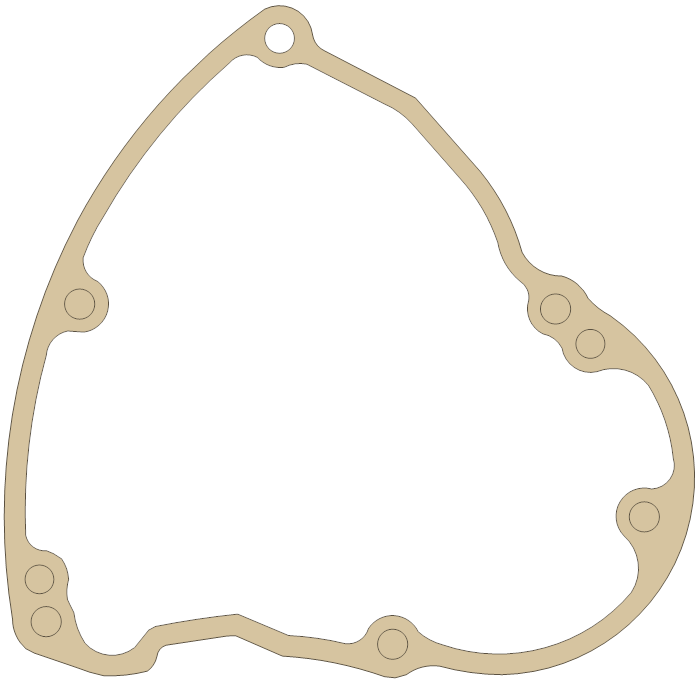 Yamaha Crankcase gasket outline, OEM 5PX-15462-00, A material