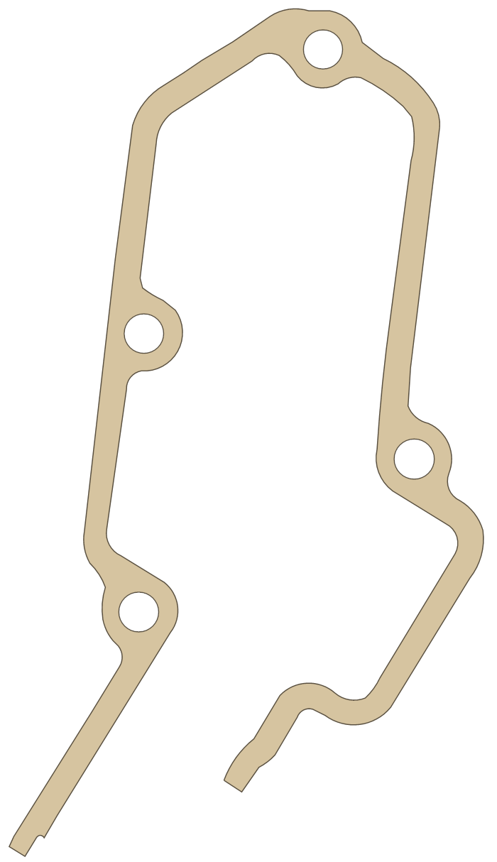 Yamaha Gasket gasket outline, OEM 5CU-11993-00, A material
