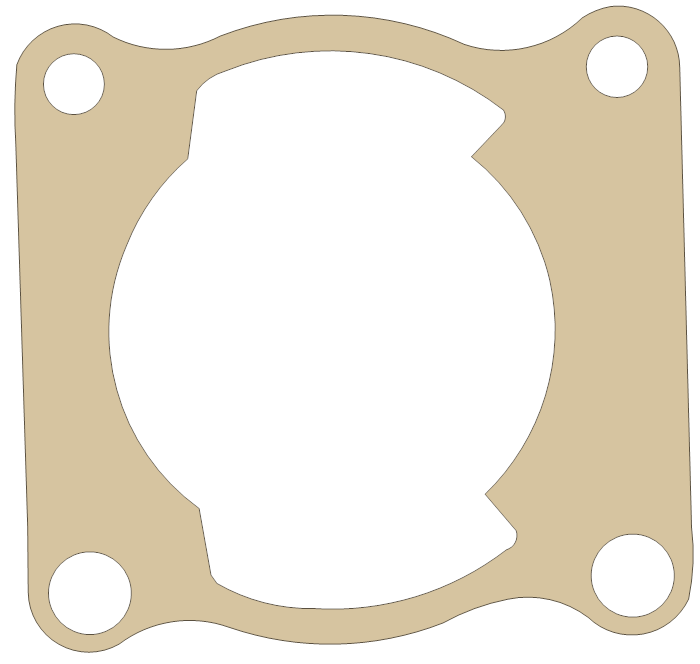 Yamaha Base gasket outline, OEM 18G-11351-00, A material