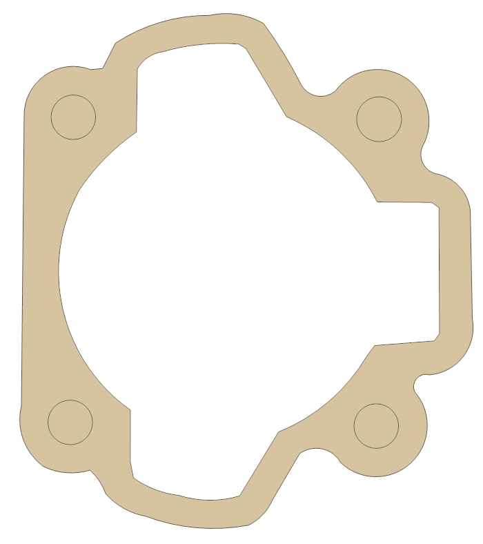 Yamaha Base gasket outline, OEM 3E1-11351-00, A material