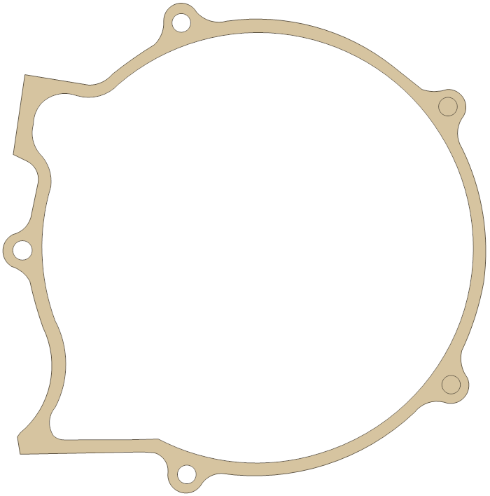 Yamaha Crankcase gasket outline, OEM 583-15451-00, A material