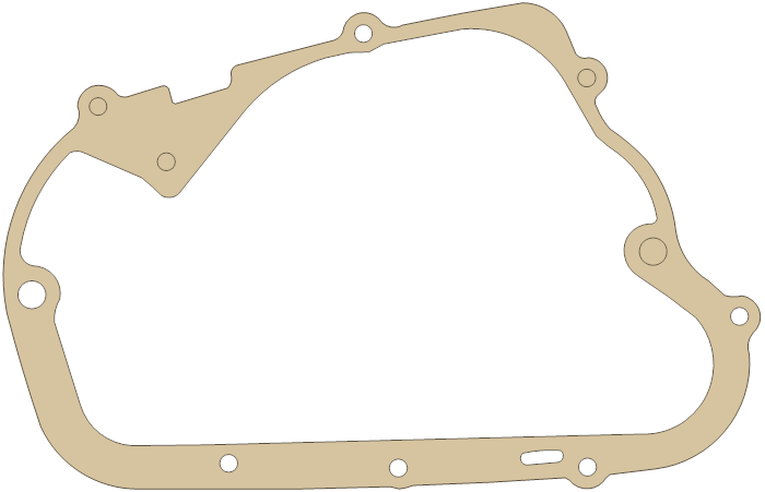 Yamaha 252-15451-01 gasket outline, OEM 252-15456-01, A material