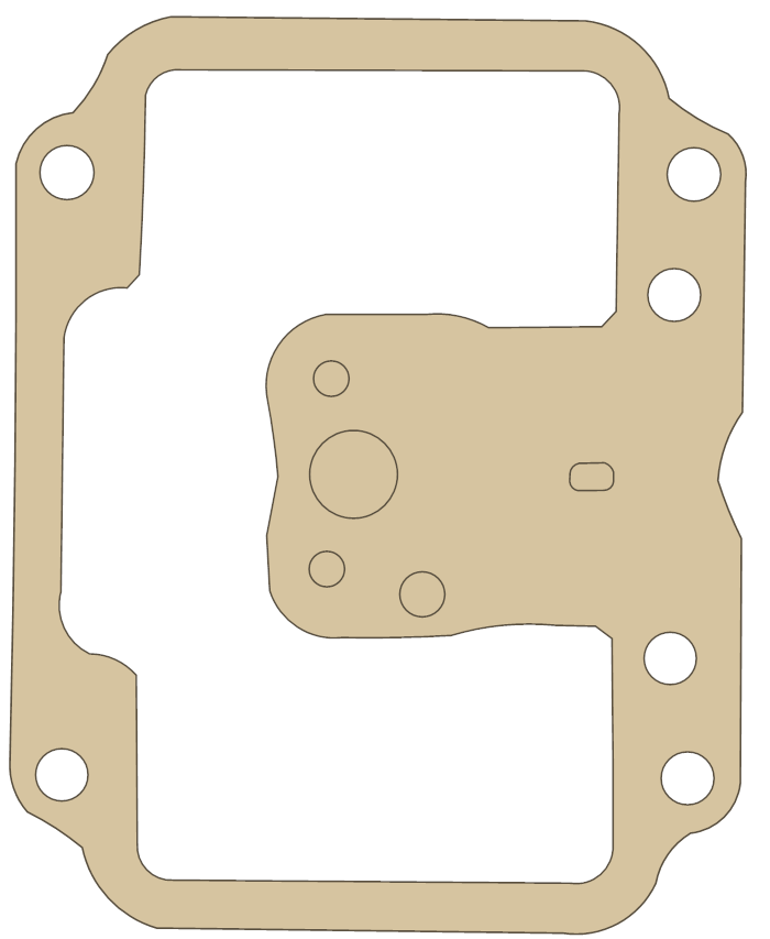 Yamaha 256-14984-01 gasket outline, OEM 256-14984-01, B material