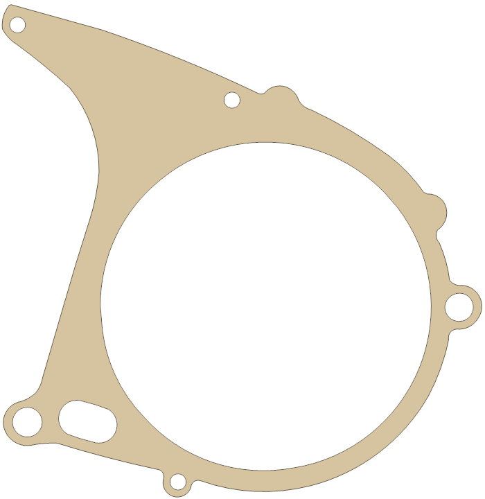 Yamaha Crankcase Cover 2 gasket outline, OEM 306-15461-10, A material