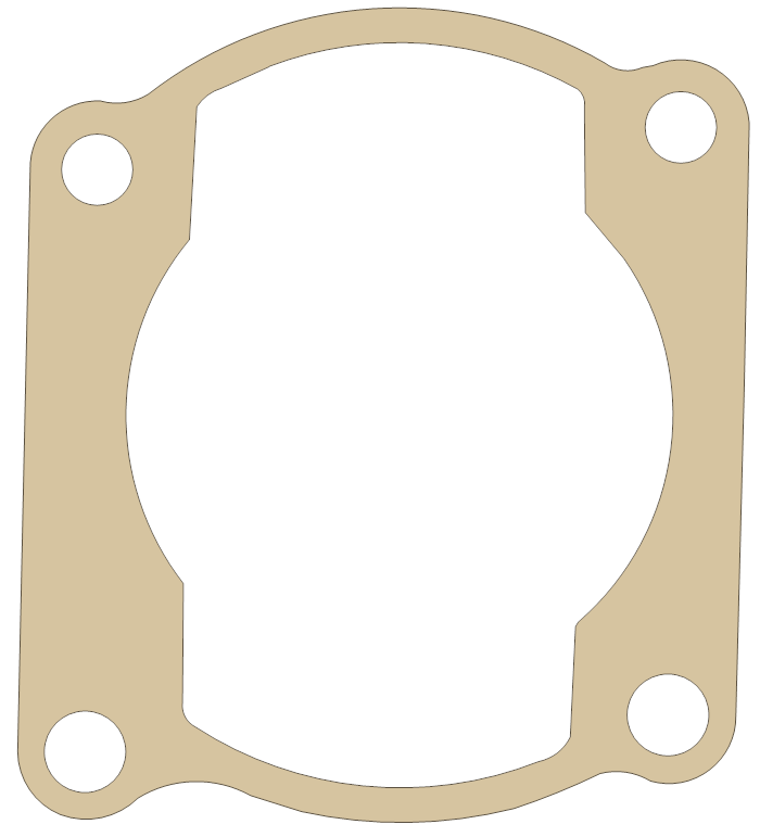 Yamaha Base gasket outline, OEM 3R5-11351-00, A material