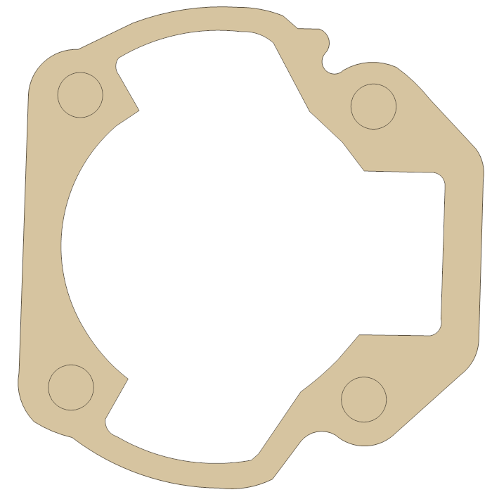Yamaha Base gasket outline, OEM 598-11351-00, A material