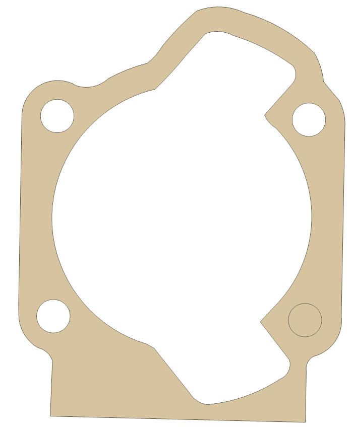 Yamaha Base gasket outline, OEM 174-11351-000, A material