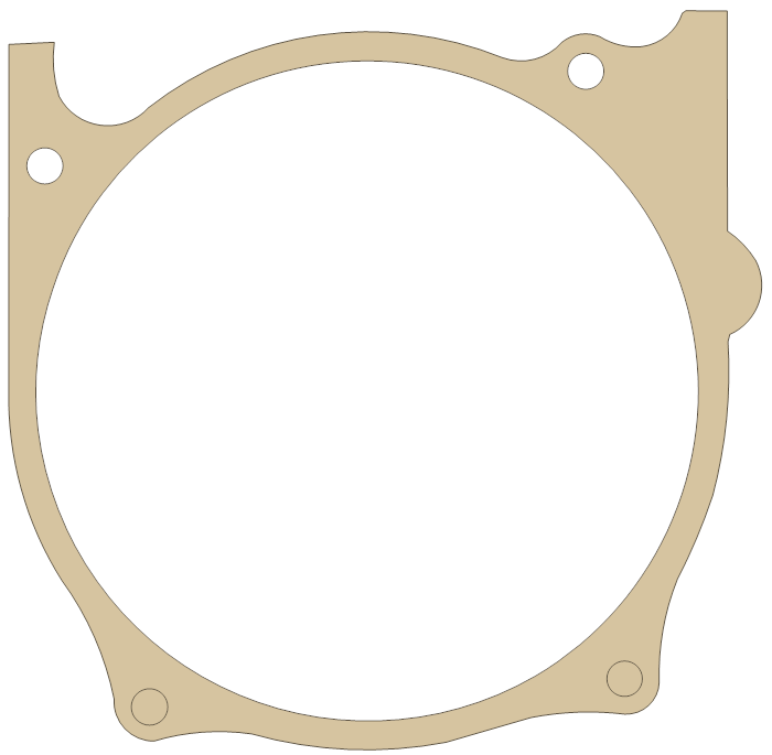 Yamaha LH, Engine Cover gasket outline, OEM 401-15455-00-00, A material