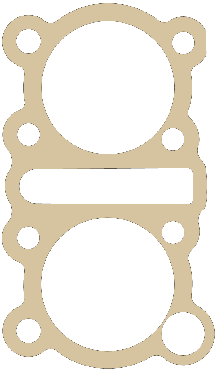 Yamaha Cylinder Base gasket outline, OEM 2A2-11351-00, A material