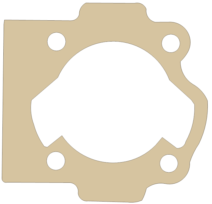 Yamaha Cylinder gasket outline, OEM 195-11351-00, A material