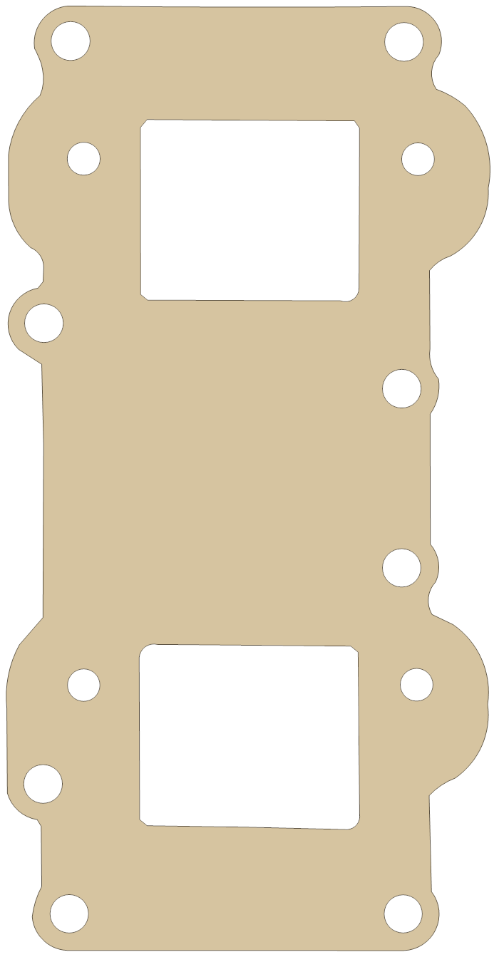 Yamaha Gasket gasket outline, OEM 6K8-13621-A1, A material