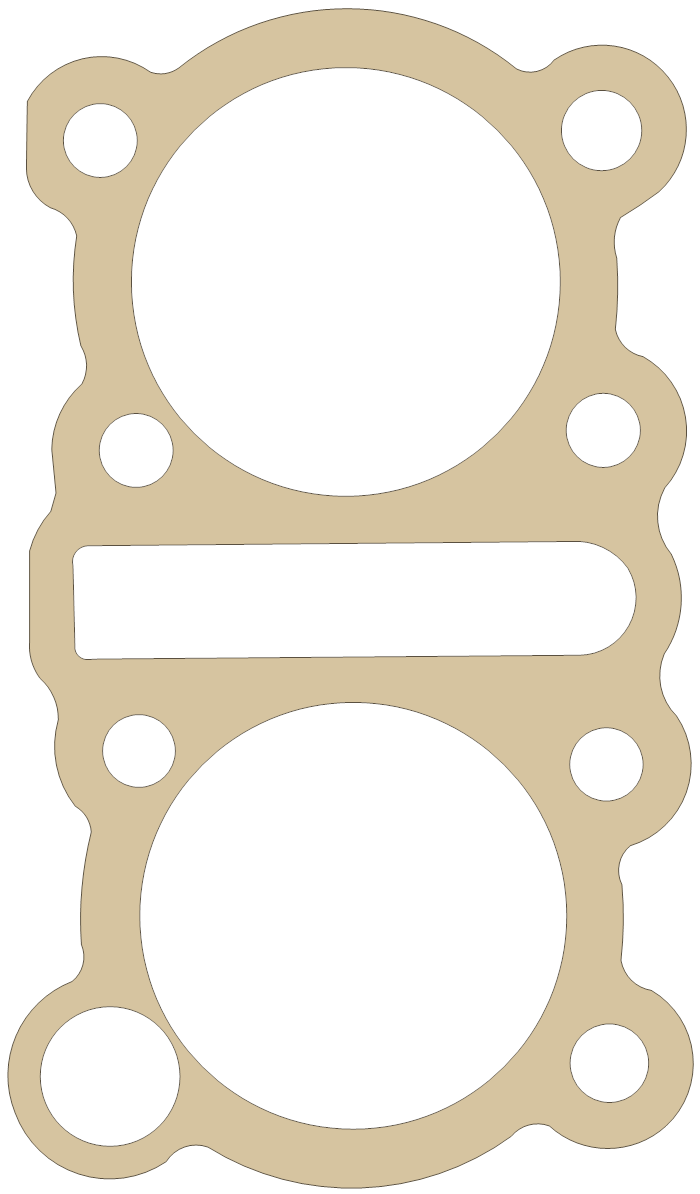 Yamaha Cylinder Base gasket outline, OEM 1L9-11351-00, A material