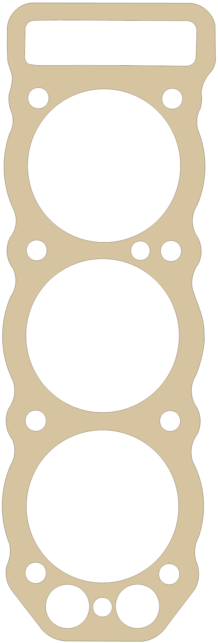 Yamaha Cylinder gasket outline, OEM 3J2-11351-00, A material