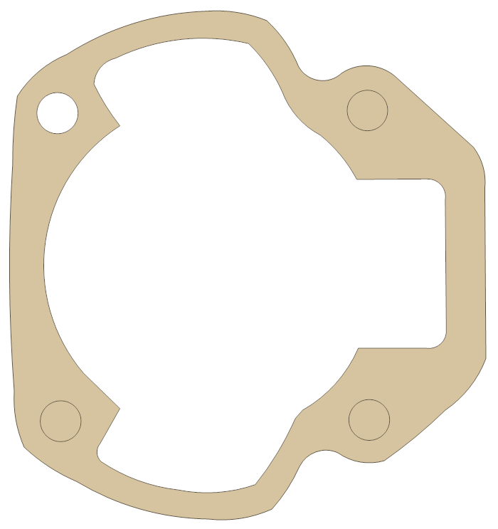 Yamaha Cylinder gasket outline, OEM 367-11351-00, A material