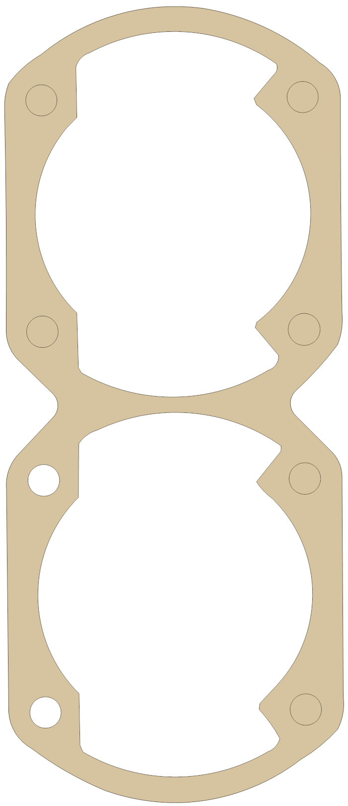 Yamaha Cylinder gasket outline, OEM 383-11351-00, A material