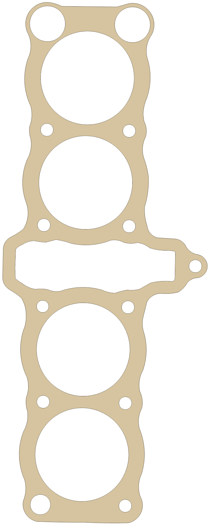 Yamaha Cylinder Base gasket outline, OEM 49A-11351-00, A material